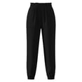 thumbnail image 3 of Dagugfen Cotton Pants for Women Full Length Elastic Waist Cinch Bottom Breathable Comfy Loungewear Casual Pants, 3 of 4