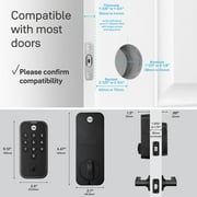 Yale Code Keypad Deadbolt Black Suede دخول بدون مفتاح، Wi-Fi غير مدعوم، YED210-NR-Bsp
