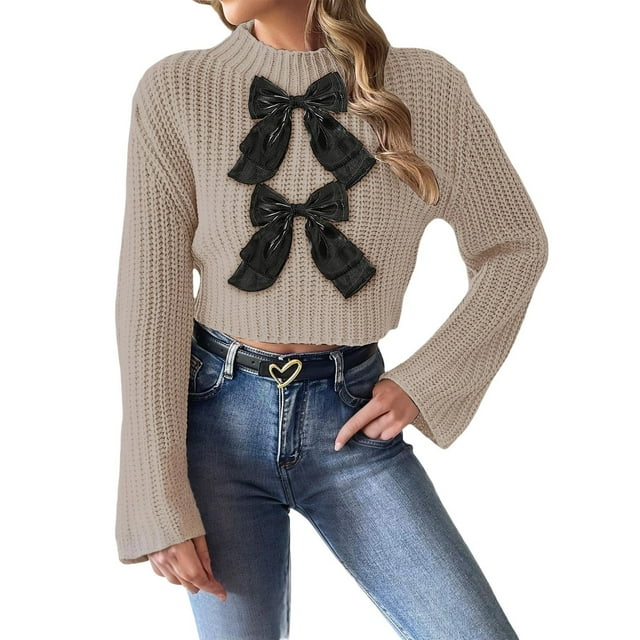 TINZ Sweater Dress Long Sleeve Oversized Tunic With Exquisite Embroidery And Panel Design Warm Winter Knit Vest Dress Long Pullover Sweater Belted Long Dress
