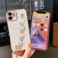 thumbnail image 2 of Compatible with iPhone 11 Thin for Women Girls,Luxury Plating Soft TPU Case with Love Heart Chain Bracelet Strap Shiny Cute Pretty Protective Cover for Apple iPhone 11 6.1", 2 of 6