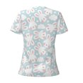 thumbnail image 4 of Naloa Rabbit And Star Print T-Shirts Short Sleeve V Neck Tees for Women Fashion Tops Trendy Lightweight Soft Casual Summer Outfits Clothes, 4 of 5