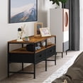 thumbnail image 4 of Industrial TV Stand, 50-Inch TV Stand with Drawers, Metal Frame, for Living Room, Bedroom, Brown, 4 of 8
