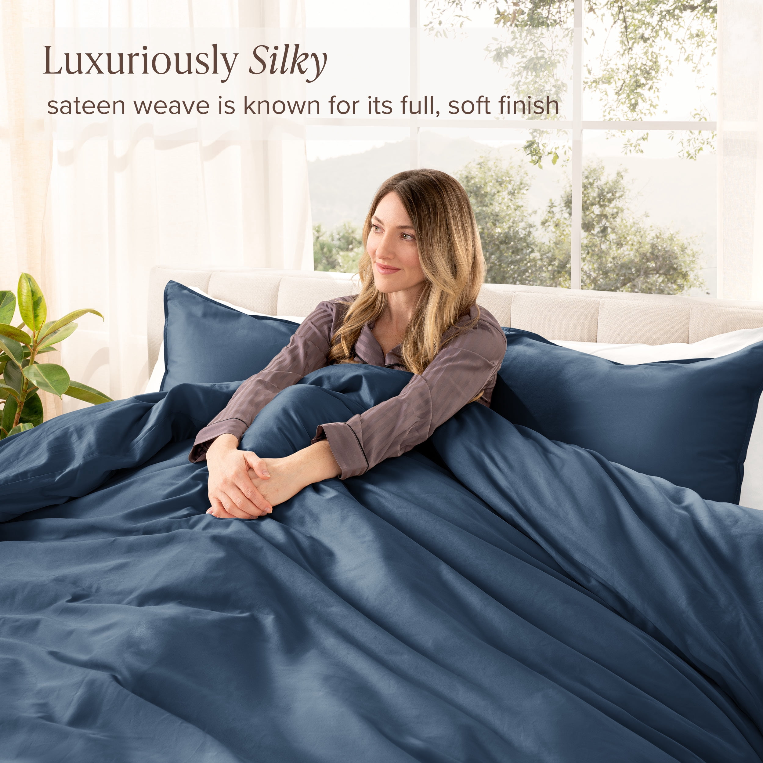 Bare Home Organic Cotton Duvet Cover Set - 400 Thread Count - Sateen Weave - King, Bering Sea, 3-Pieces
