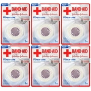 Band-Aid Brand First Aid Hurt-Free Medical Paper Tape, 1 in by 10 yd (Pack of 6)