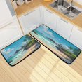 thumbnail image 7 of 2-Piece Kitchen Rugs Set Non-Slip Mats Carpet Floor for Kitchen, Bathroom (19.7"x27.6" & 19.7"x47.2") Serene Beach Scene, 7 of 7