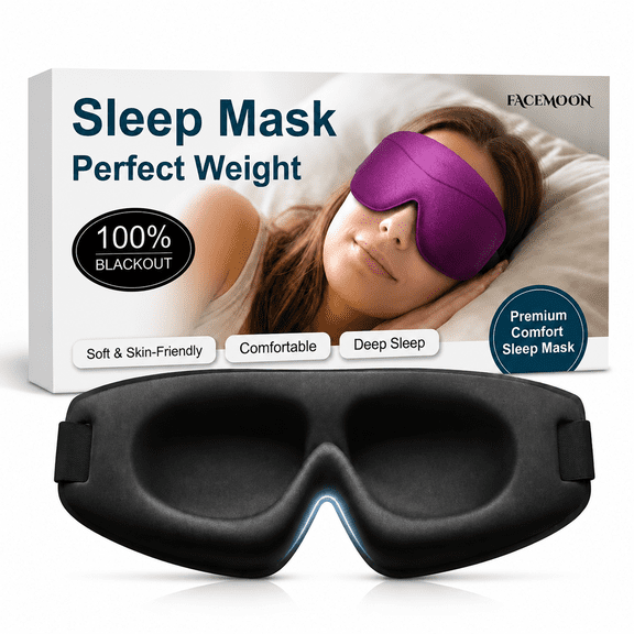 Sleep Mask for Women Men: 100% Blackout 3D Eye Mask for Sleeping, Sleeping Mask for Side Sleepers, Zero Pressure Memory Foam Eyelash Friendly Breathable Eye Cover, Airplane Travel Essentials-Purple
