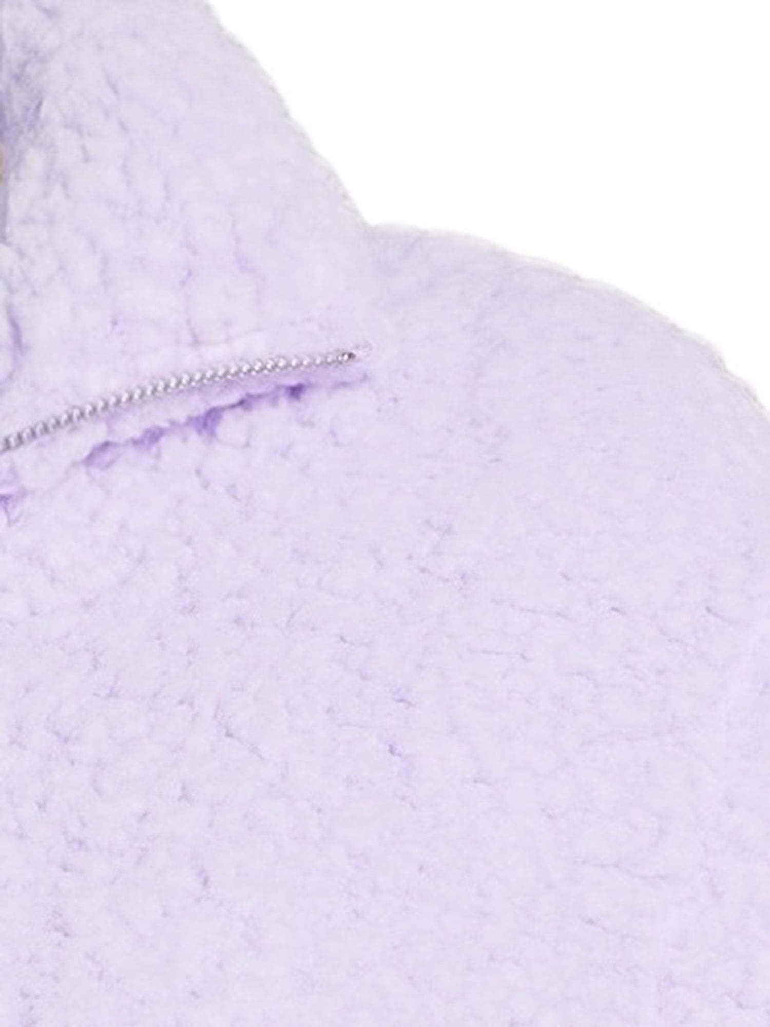 Terra & Sky Women's Plus Size Quarter-Zip Faux Sherpa Pullover