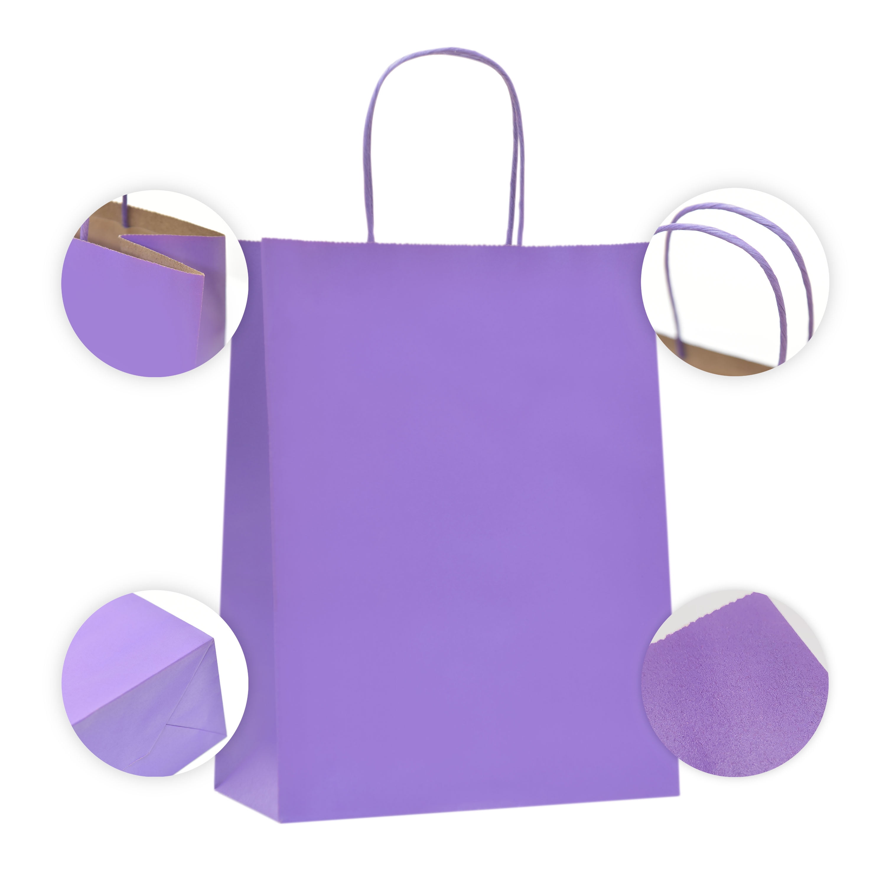 Glossy Purple Gift Bags - Wholesale