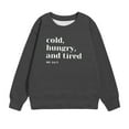 thumbnail image 2 of piuwrlz Sweatshirt for Girls Long Tops Sleeve Printed Hoodie Long Sleeves Without a Hat Sweater Dark Gray Size 9-10 Years, 2 of 6