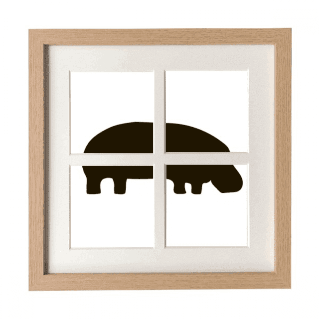 Hipopotamo animal negro descripción Pantalla de escritorio de pared de marco 4 aperturas