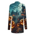 thumbnail image 5 of Ounisa Women's Knitting Cardigan Thanksgiving Halloween Cat Pumpkin Ancient Castle Bat Moon Gradient Printed Long Sleeve Casual Tops Cardigan Outerwear Coat Jacket, 5 of 6