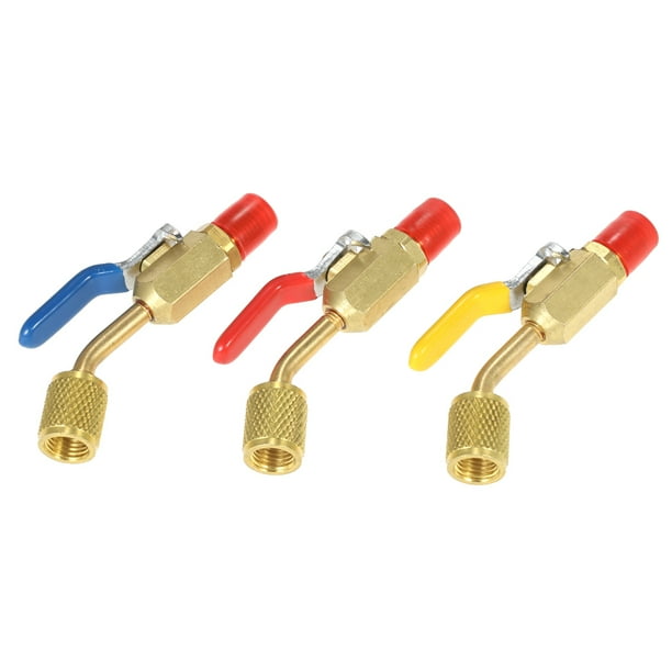Air Conditioning Refrigerant 3Pcs Color Coded R410A R134A Shut Valves