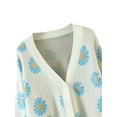 thumbnail image 4 of Seyurigaoka Women Juniors Button Down Long Sleeve V Neck Floral Print Loose Knit Cardigan, 4 of 6