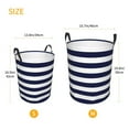 thumbnail image 5 of Fotbe Navy Blue And White Stripes Laundry Basket with Handles, Waterproof Large Laundry Hamper, Wash Bag for Corner Dorm, Rolling Laundry Basket with Handles-Medium, 5 of 8