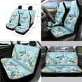thumbnail image 2 of Jeiento Sea Turtle 14 PCS Car Seat Covers Full Set with Steering Wheel Cover Safe Belt Pads Handbrake Cover Set Coasters Garbage Bin Rear View Mirror Cover Center Console Cover for SUV Van Truck, 2 of 7