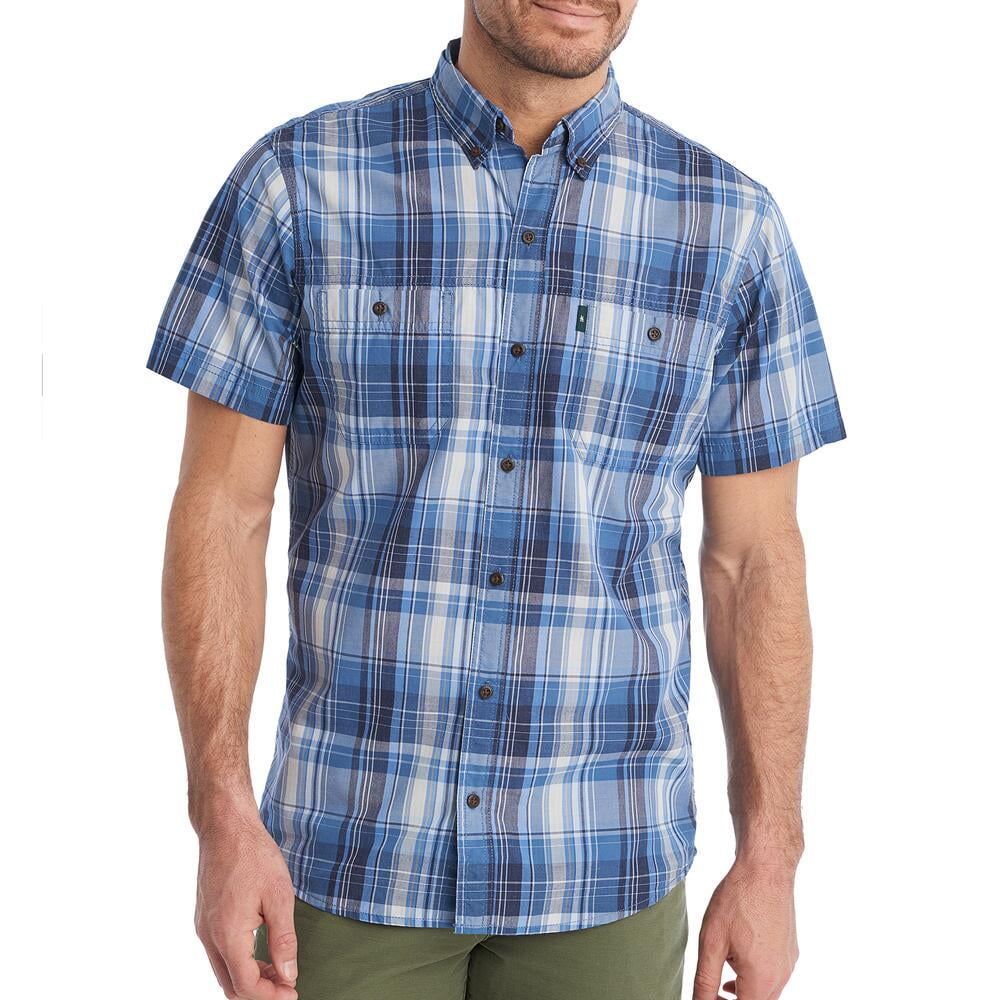 G.H. Bass & Co. Mens Short Sleeve Propel Trail Flex Shirt (Indigo Sky ...