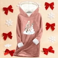 thumbnail image 5 of qelini Christmas Fleece Hoodies for Women Snowman Print Hooded Pullover Long Sleeve Tops Thermal Warm Clothes, 5 of 6