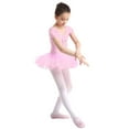 thumbnail image 2 of Alvivi Kids Girls Mesh Short Sleeves Leotard  Ballet Dance Gymnastics Dress 3-12, 2 of 7