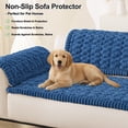 thumbnail image 3 of Smiry Couch Covers Sofa Cover Slipcover for Dogs Washable, Non Slip Sofa Protector, Fuzzy Couch cover Pet Friendly Home Decor, Navy Blue, 27.6" x 70.9", 3 of 10