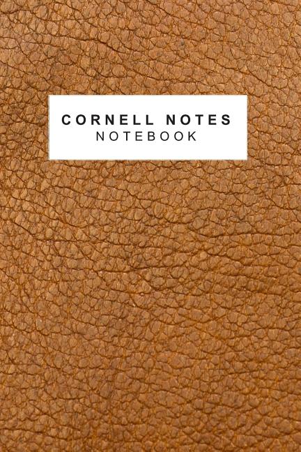 Cornell Notes Notebook: Saddle Tan Brown Leather Texture 150 Page ...