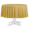 thumbnail image 2 of (6 pack) Round 84" Gold Plastic Table Cover, by Way To Celebrate, 2 of 7