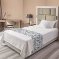 thumbnail image 1 of Floral Bed Runner, Vintage Look Poppy Flowers Monochrome Sketch Style on Plain Background, Decorative Accent Bedding Scarf for Hotels Homes and Guestrooms, Twin, Dark Blue Grey and White, by Ambesonne, 1 of 2
