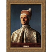 Leonardo Loredan 20x24 Gold Ornate Wood Framed Canvas Art by Bellini, Giovanni