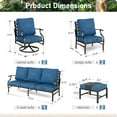 thumbnail image 5 of MF Studio 9-Seater Patio Conversation Set Metal Outdoor Furniture Set with Swivel Chairs and Ottomans - Peacock Blue, 5 of 10