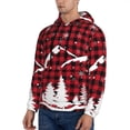 thumbnail image 3 of Kdxio Christmas Tree Buffalo Plaid Print Mens Casual Hooded Collar Drawstring Hoodies Pullover Sweatshirts Casual Long Sleeve Shirts-X-Large, 3 of 7