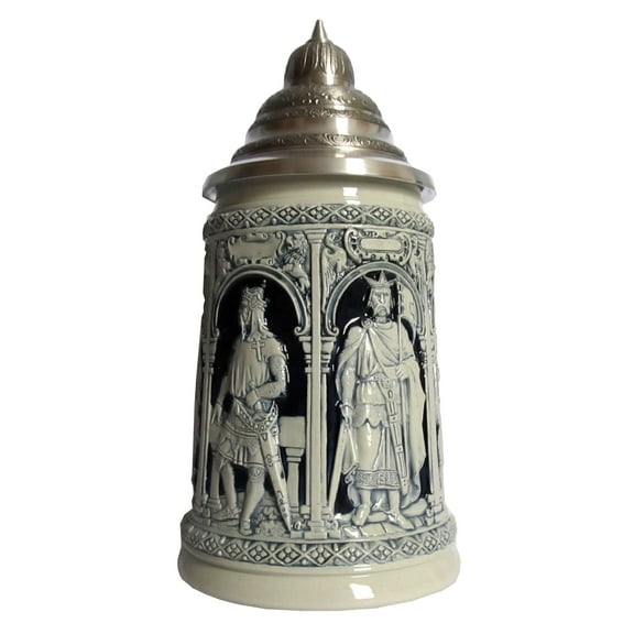 German Beer Stein crusader stein 1 liter tankard, beer mug