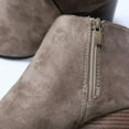 thumbnail image 4 of Womens Wedge Booties Closed Toe V Cutout Ankle Boots with Zipper Vintage Boots Stacked Wedge Heel Dressy Shoes, 4 of 6