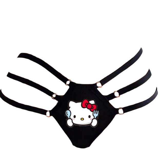 Hello Kitty-bragas Kawaii Kuromi My Melody para niñas, ropa interior Sexy con espalda en T, moda cruzada Y2K, regalo