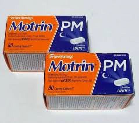 Motrin PM Coated Caplets 80 Caplets (Pack of 2)