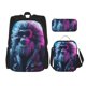 thumbnail image 1 of Easygdp Hip-Hop Glasses Gorilla Mochila para Niños y Niñas con Set de Caja de Almuerzo y Estuche para Lápices 3 en 1, Mochila Escolar Estampada para Adolescentes, 1 of 7