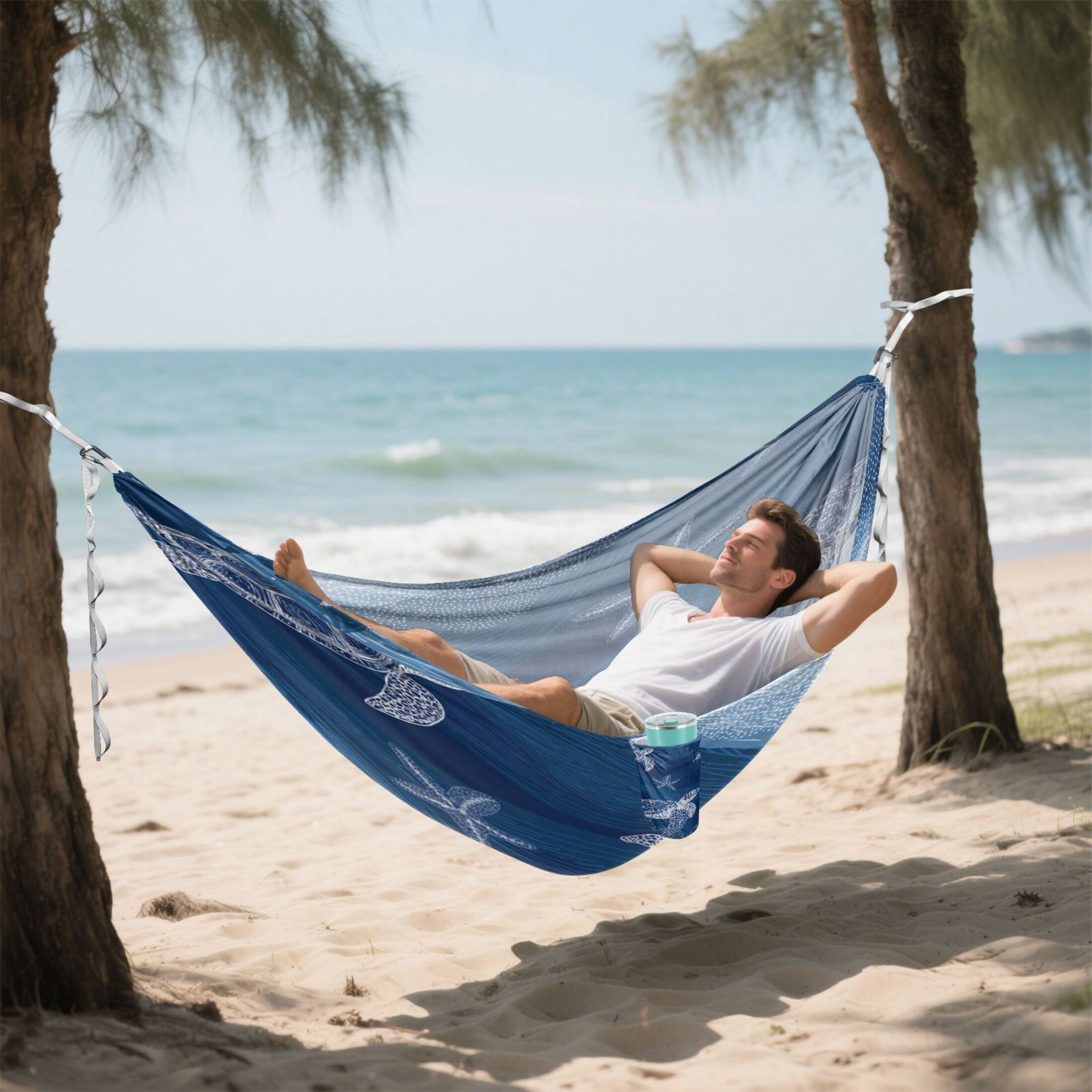 Hammock Camping Hammock Nylon Portable Hammock Travel Camping Hammock Turtle and Starfish