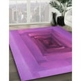 thumbnail image 2 of Ahgly Company Indoor Rectangle Patterned Bright Neon Pink Purple Area Rugs, 2' x 3', 2 of 6