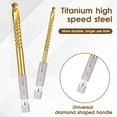 thumbnail image 3 of 6Pcs Titanium Coated HSS Twist Drill Bits, 3-8mm Hex Shank Serrated Cutting Drill Bit y9316, 3 of 7