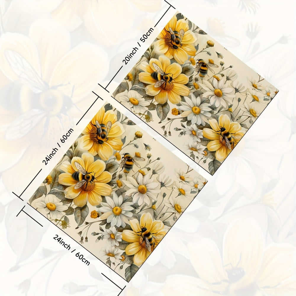 Dish Drying Pad, Floral Pattern Washing Machine Dust Cover Pad, Washstand Drain Mat, Soft Faucet Absorbent Mat, Washstand Cup Mat, Kitchen Accessories, Bathroom Accessories