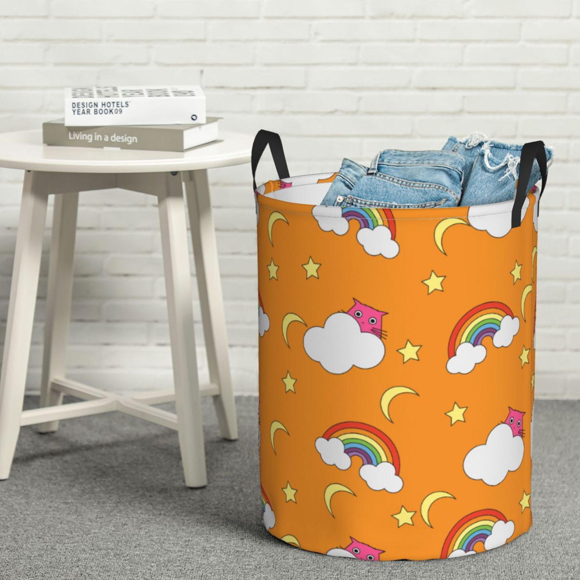 Rainbow Pup Joy Quilted Laundry Basket NCU0NXD144