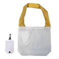 thumbnail image 1 of Sweda Nylon Shopping Tote | Reusable Grocery Bag | Multipurpose Heavy Duty Tote | White w/Gold Handle, 1 of 5