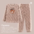 thumbnail image 5 of Conjunto de pijamas de franela para mujer, ropa de dormir gruesa y cálida, con dibujos animados, para el hogar, de talla grande, M-5XL, Invierno, 5 of 5