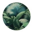 thumbnail image 4 of PIKWEEK Full Width Single-Sided Printing Plant Watercolor Tropical Palm Leaves Colorful Illustration Round Tablecloth White, 4 of 8