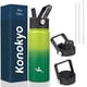 thumbnail image 1 of Konokyo Botella de agua aislada Botellas de agua de acero inoxidable de 18 oz con 3 tapas Botella de agua deportiva, Bamboo Grove, 1 of 5