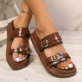 thumbnail image 5 of THDHVS Beach Sandals for Woman,Womens Sandals,Women's Fashion Casual Metal Spring and Summer Thick-Soled Beach Sandals Brown 6.5, 5 of 6