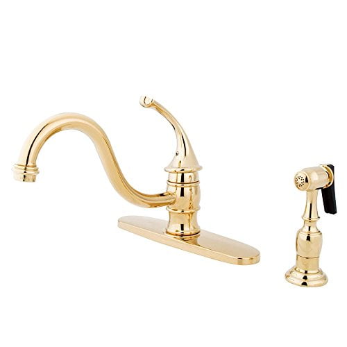 Kingston Brass Robinet de Cuisine 8 Pouces Poignée Unique avec Pulvérisateur en Laiton