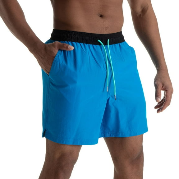 ctdiral Mens Quick Dry Swim Shorts Summer Color Block Drawstring Bathing Suits Shorts with Pockets Casual Elastic Waisted Loose Fit Short Pants Athletic Shorts