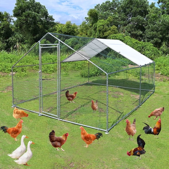 13x10ft Walk in Chicken Coop Run Outdoor Backyard Hen House Poultry Rabbit Cage