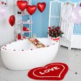 thumbnail image 4 of Valentine's Day Bath Rug Heart Shaped Rug Valentines Home Decorations Non Bath Mat Red Pink Bathroom Decor Washable Love Floor Carpet Welcome Doormat for Kitchen Living Room Home, 4 of 6
