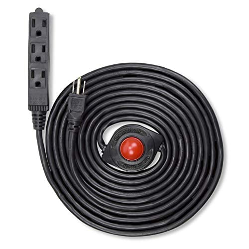 NEW! Electes 15 Feet 3 Grounded Outlets Extension Cord with Foot Switch