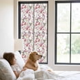 thumbnail image 2 of Pink Beige Flowers Window Privacy Film, Spring Floral Elegant Pastoral Botanical Static Cling UV Sun Blocking Heat Control Window Tint Day and Night, Non-Adhesive One Way Privacy Cover 23.6''x59'', 2 of 7